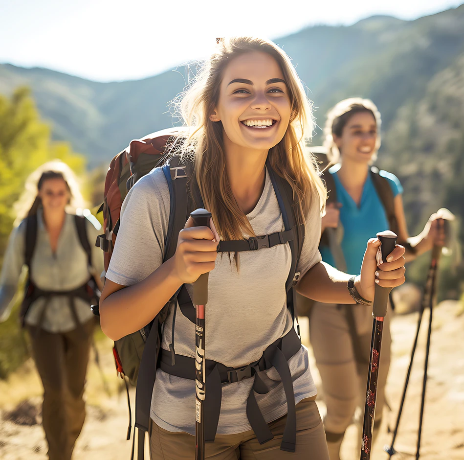 Girls Hiking